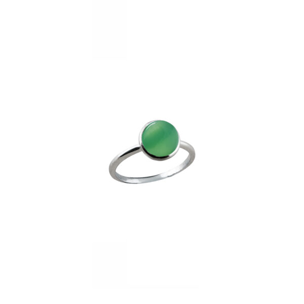 Von Treskow Silver Round Chryosprase Ring