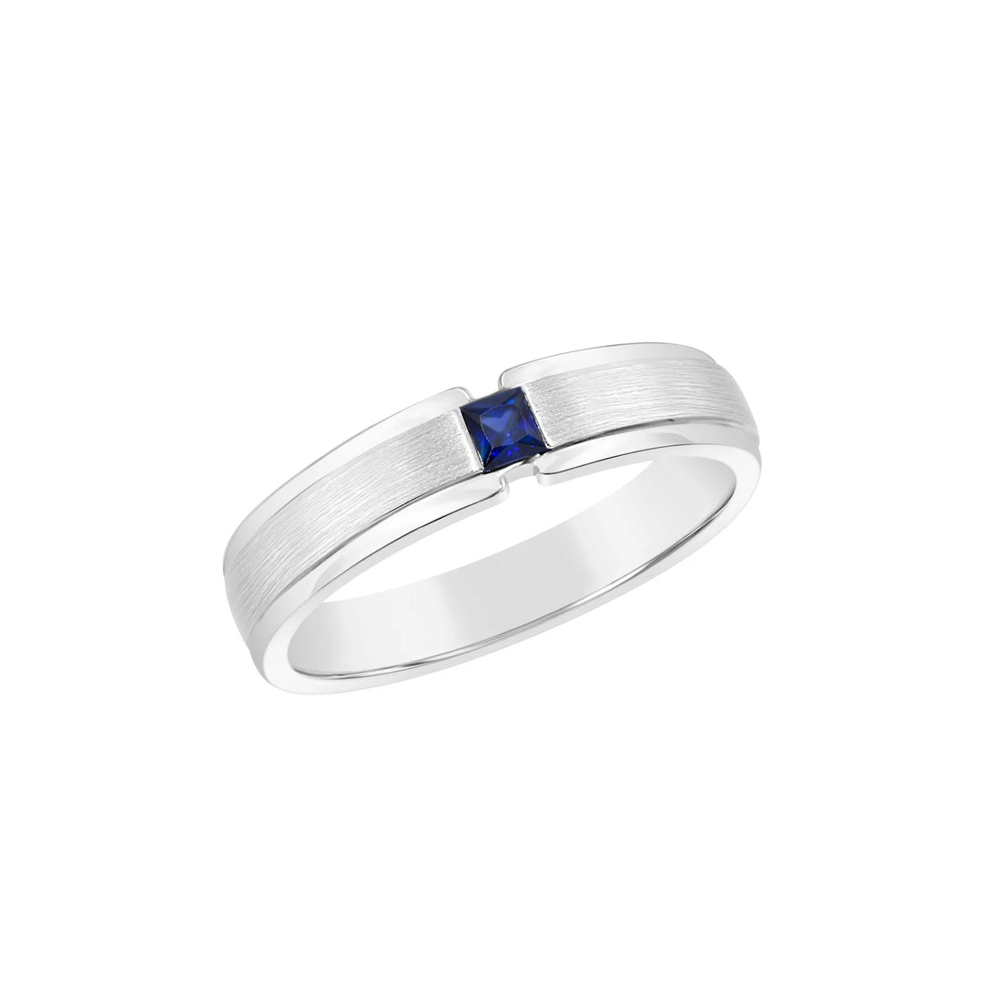 Sliver Natural Blue Sapphire Ring Gents Ring