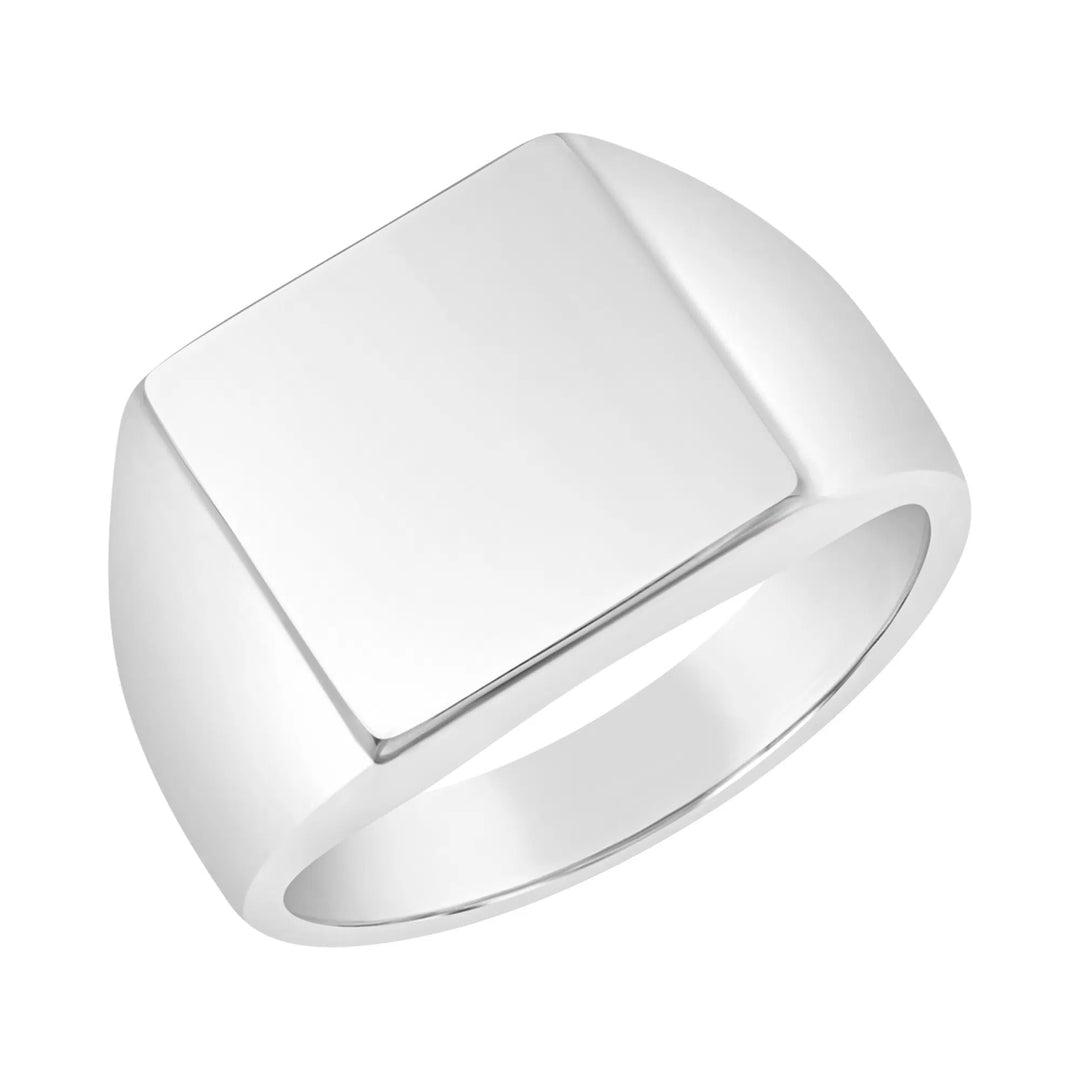 Silver Large Square Gents Signet Ring Size V