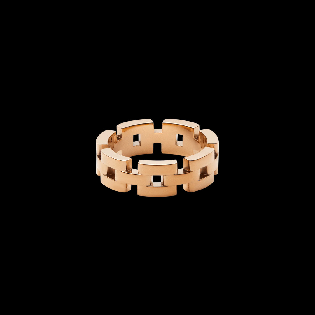 Daniel Wellington 3-Link Rose Gold Plated Ring Size 54
