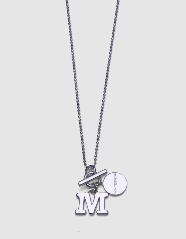 Von Treskow Silver "M" Initial Necklace