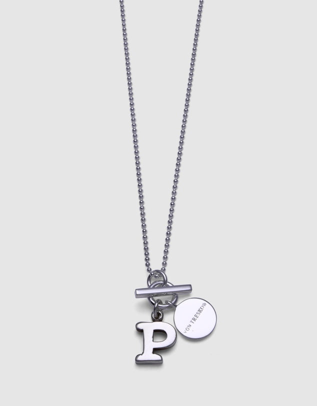 Von Treskow Silver "P" Initial Necklace