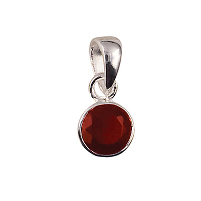 Silver January Bezel Set 6MM CZ Birthstone Pendant