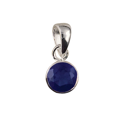 Sterling Silver September 6MM Bezel Set Cubic Zirconia Birthstone Pendant