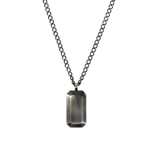Blaze stainless steel men’s compass pendant necklace with matte antique finish chain