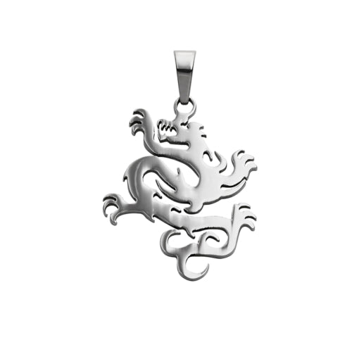Blaze Stainless Steel Dragon Pendant With 55Cm Chain