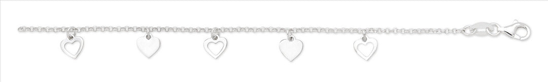 Silver Hearts Anklet