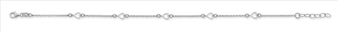 Silver Hearts Anklet