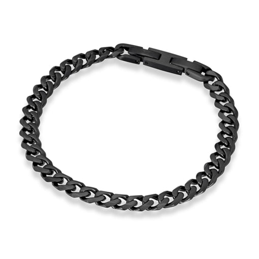 Blaze Black Stainless Steel Men’s Cuban Link Bracelet