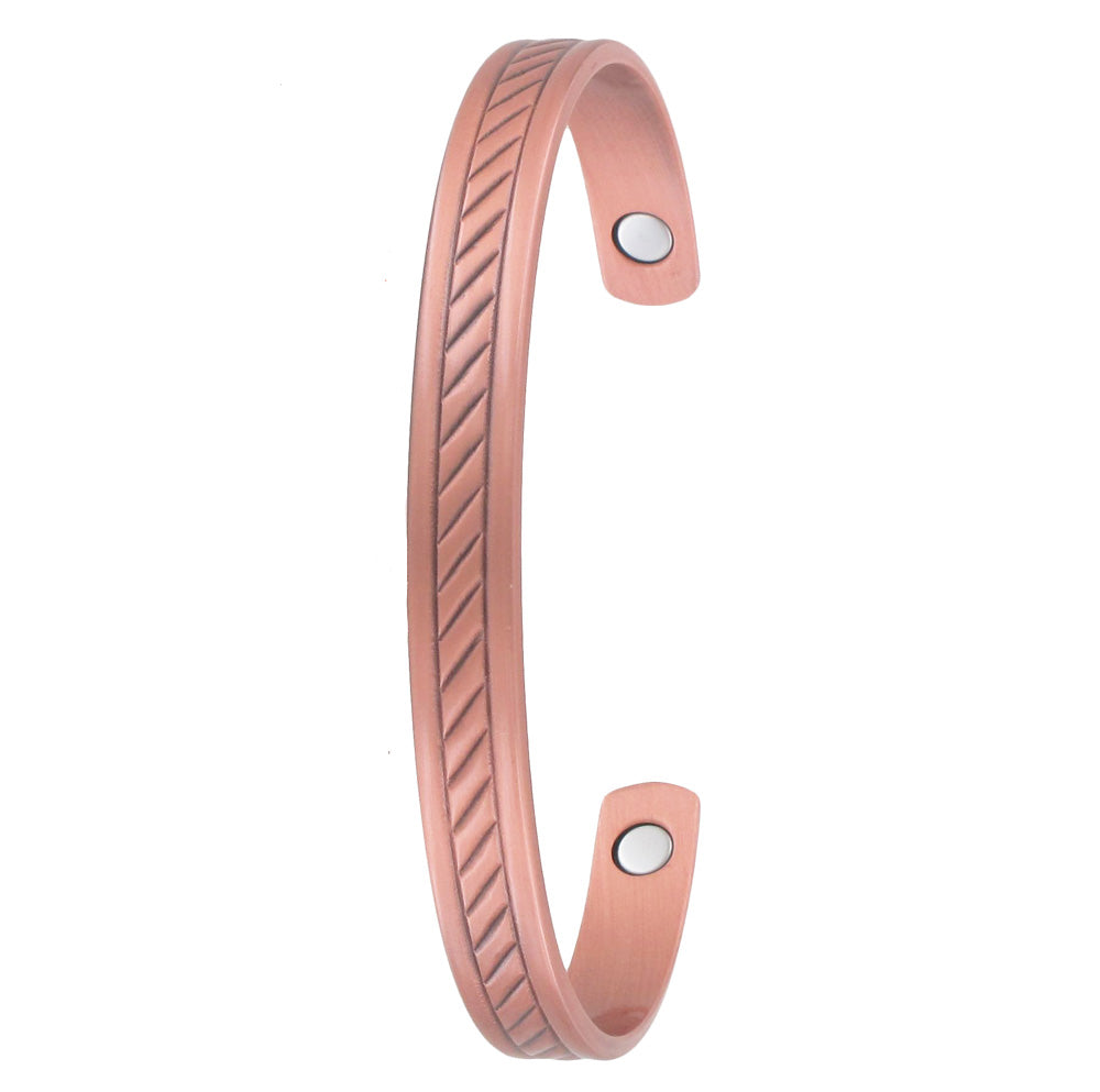Copper Diagonal Pattern Bangle