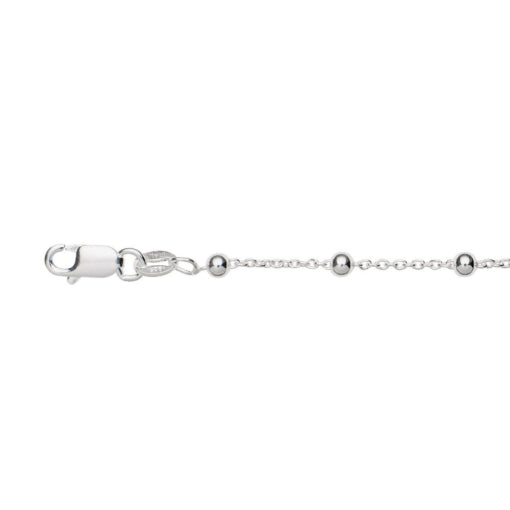 Sterling Silver Fine Anklet With Bead Details