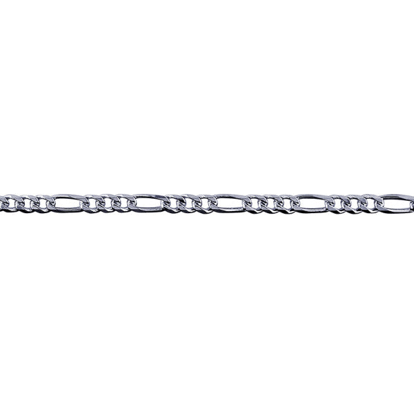 Silver Dia Cut Figaro Bracelet