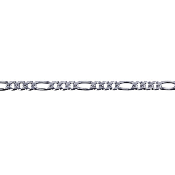 Silver Dia Cut Figaro Bracelet
