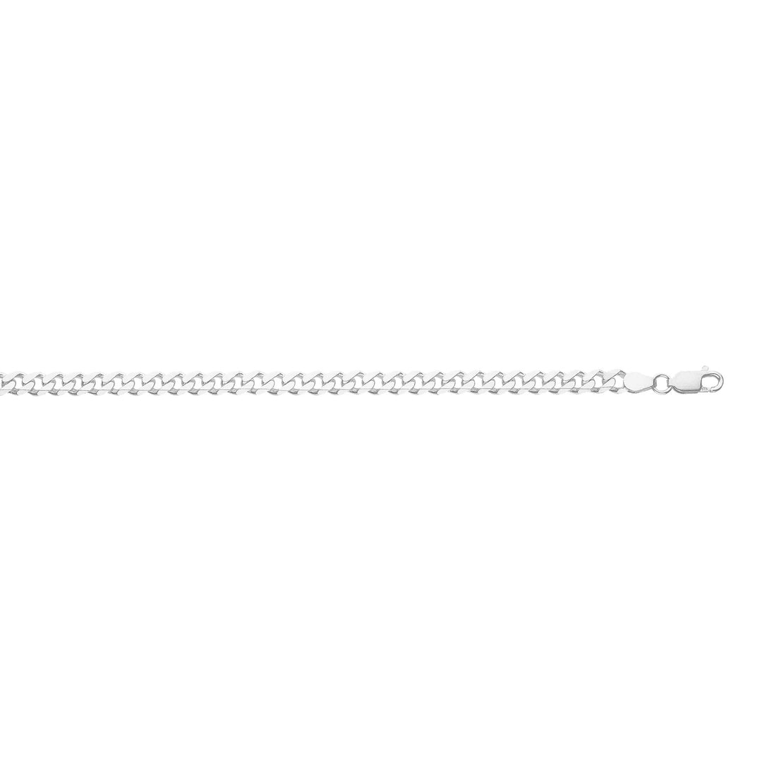 Silver Dia Cut Curb Bracelet 21CM