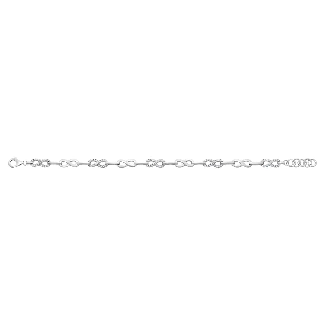 Silver CZ Infinity Bracelet