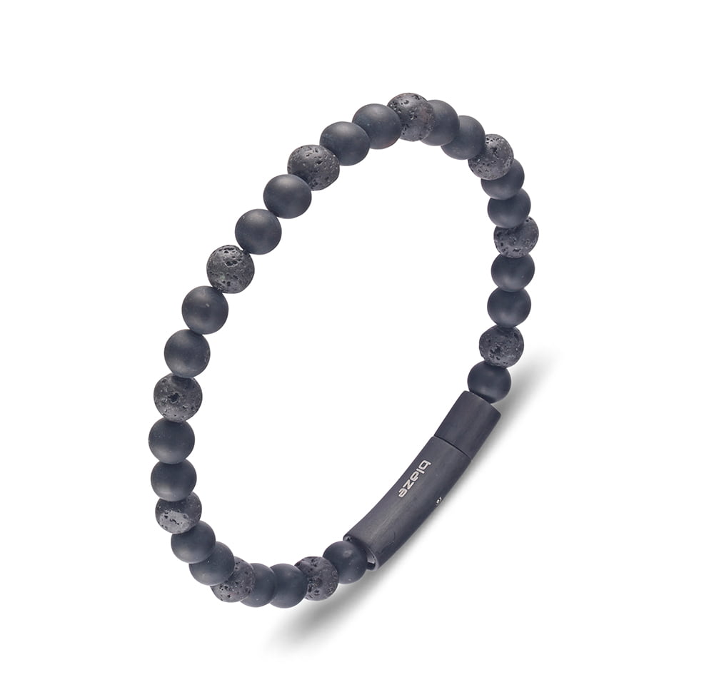 Blaza Lava Stone & Black Onyx Bead Bracelet