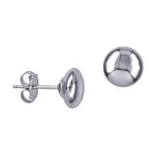Sterling Silver 6mm Flat Ball Stud Earrings