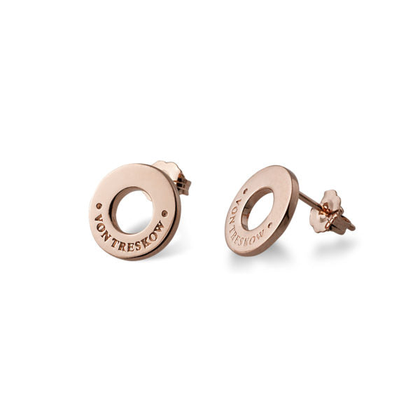 Von Treskow Rose Gold Plated Open Disc Studs