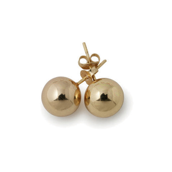 Von Treskow 10MM Yellow Gold Plated Ball Studs