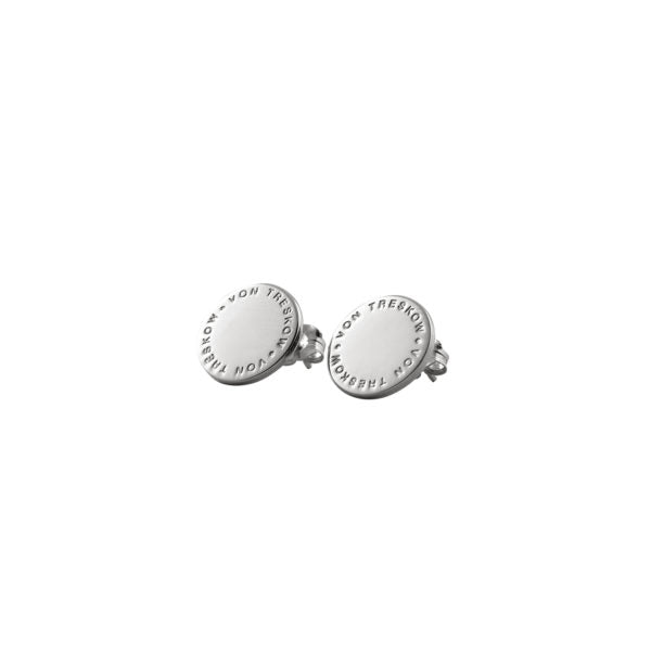 Von Treskow Silver Circluar Text Plate Studs