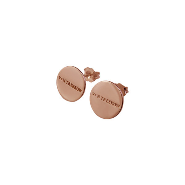 Von Treskow Rose Gold Plated Horizontal Text Studs