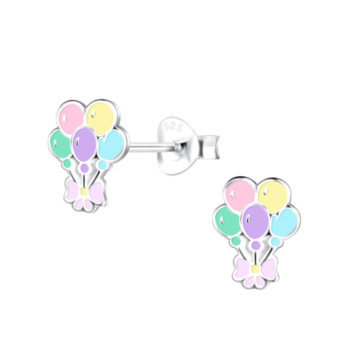 Tiny Treasure Sterling Silver Children’S Balloon’S Stud Earrings