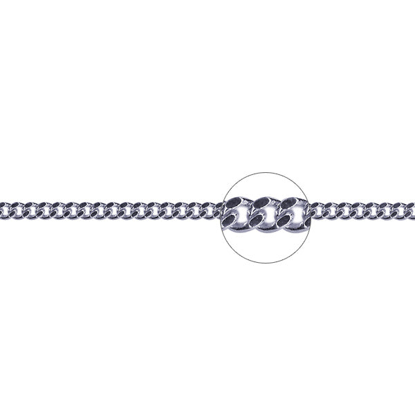 Silver Dia Cut Curb Chain 40CM