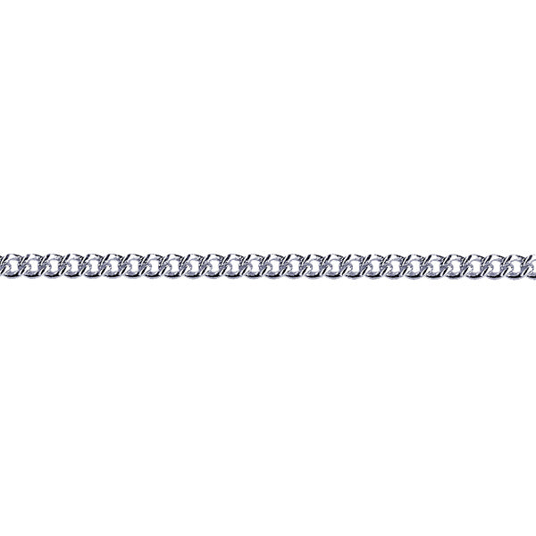 S/Silver Fine Dia Cut Curb 50Cm Chain