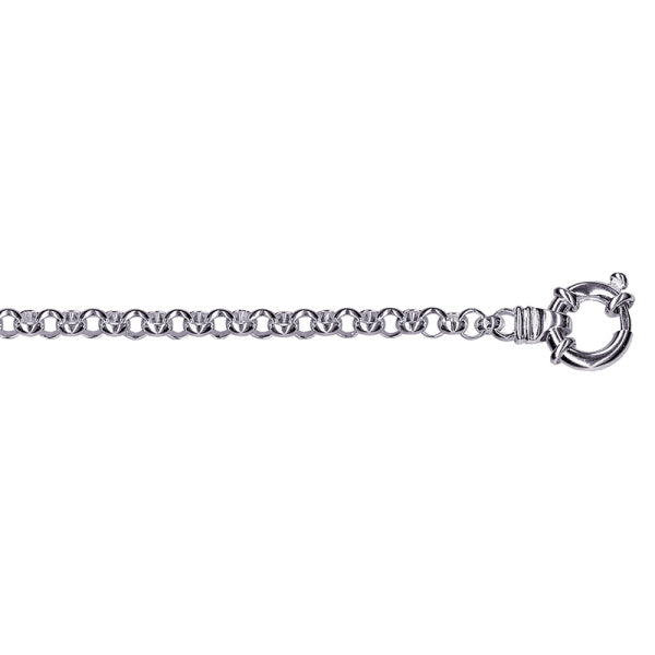 Silver Belcher Euro Bolt Ring Necklace 45cm