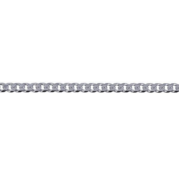 Silver Bevelled Dia Cut Curb Chain 80CM
