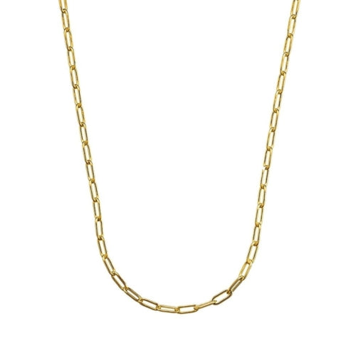 S/Silver Gold Plated Paperclip Chain With Cartier Clasp 42+5Cm