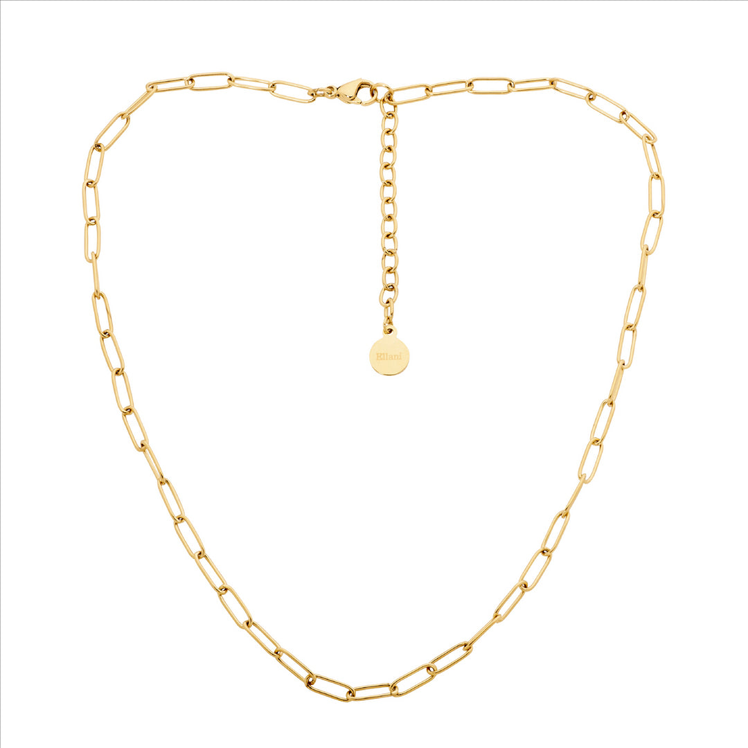 Steel YG Plated Paperclip Chain