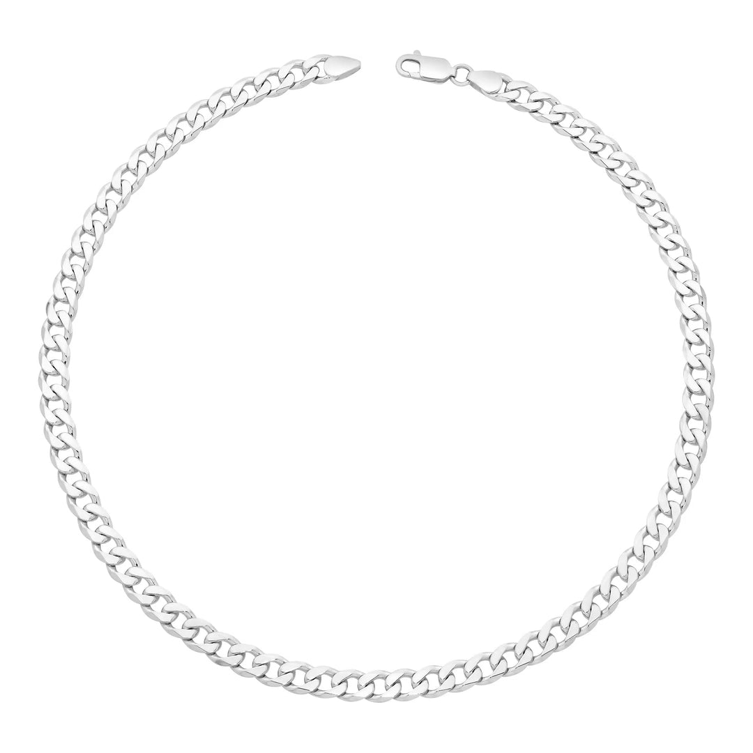 Silver Heavy Dia Cut Curb Chain 55CM