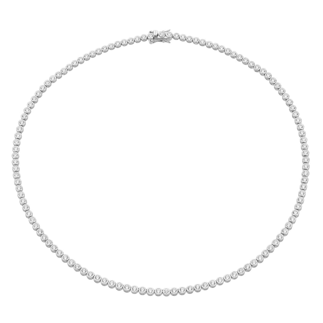 Silver CZ Tennis Necklace