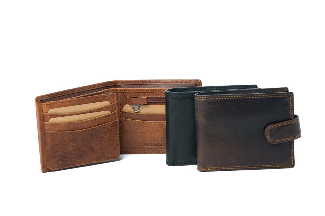 Rugged Hide "Luca" Black Mens Leather Wallet