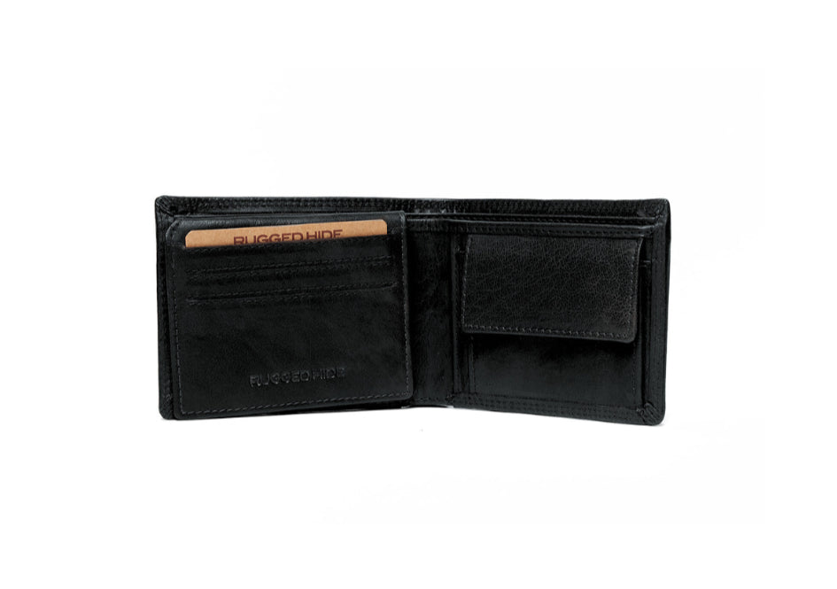 Rugged Hide "Jesse" Black Leather Wallet