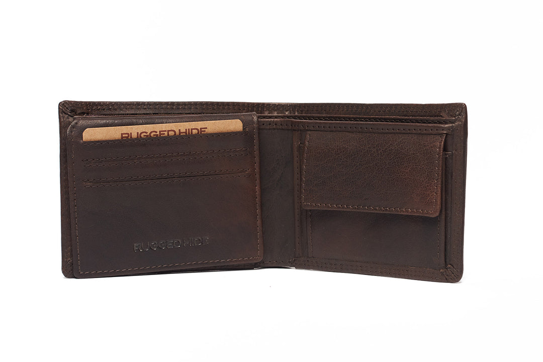 Rugged Hide "Jesse" Brown Leather Wallet