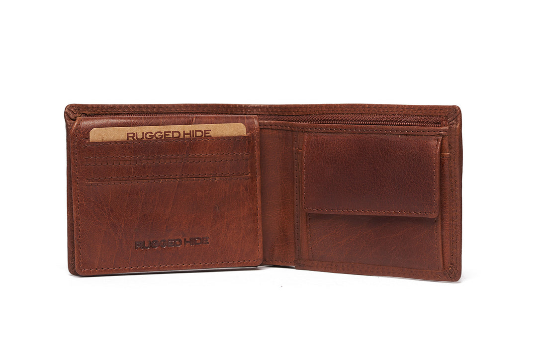 Rugged Hide "Jesse" Brandy Leather Wallet