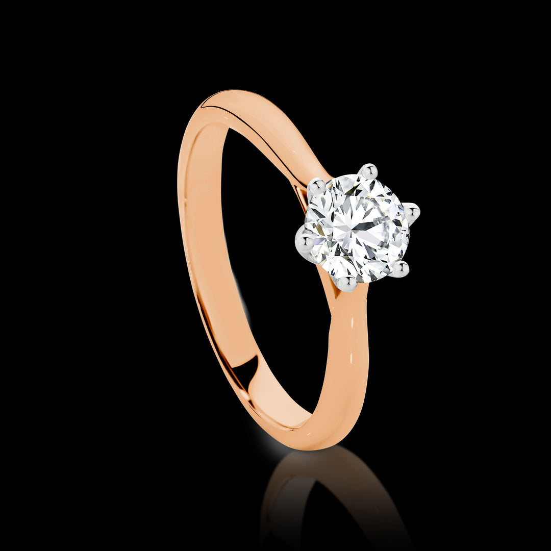 Rose & White Gold 0.50ct Solitaire Ring