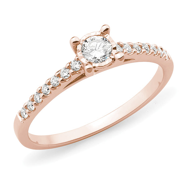 9K RG Diamond Engagement Ring