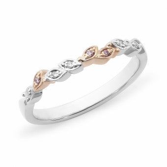 White & Rose Gold Pink Argyle Ring