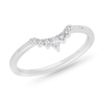 White Gold Diamond Curved Ring