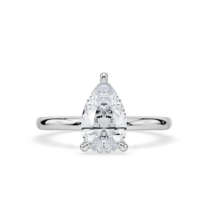 18K WG 0.83CT Pear Diamond Engagement Ring, Size N
