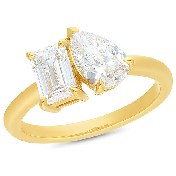 Ring 18Ct Yellow Gold Lab Grown Diamond 2=2.00Ct D/Vs