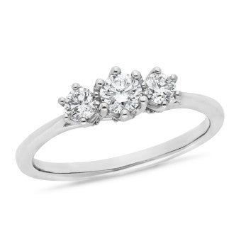 18Ct White Gold Trilogy Engagement Ring