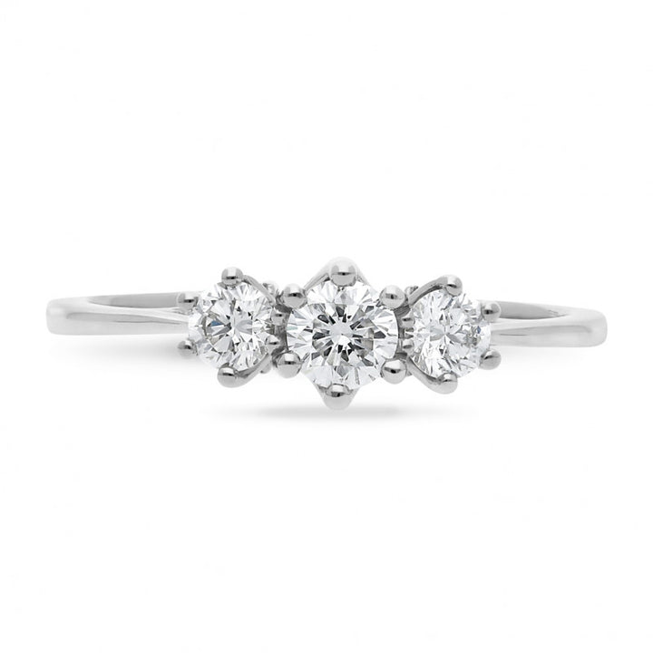 18Ct White Gold Trilogy Engagement Ring