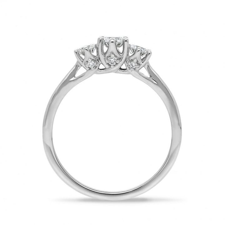 18Ct White Gold Trilogy Engagement Ring