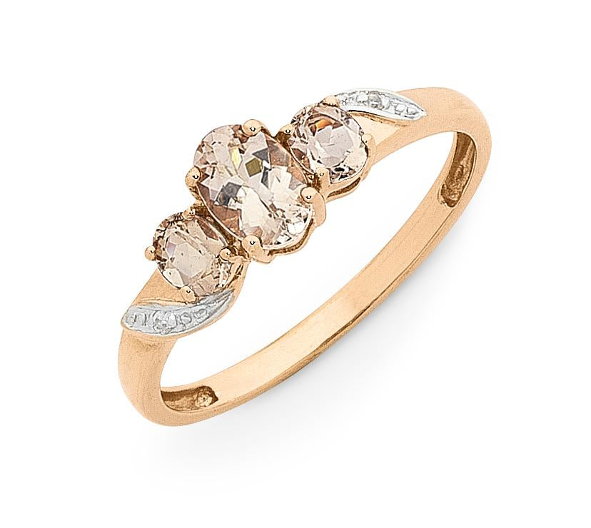 Morganite & Diamond Rose Gold Dress Ring