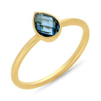 9K YG London Blue Topaz Ring
