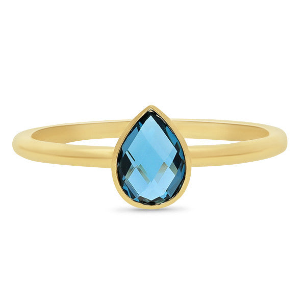 9K YG London Blue Topaz Ring